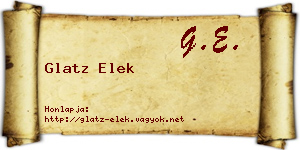 Glatz Elek névjegykártya